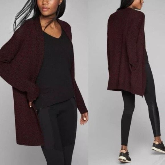 ✨ATHLETA CHEVRON SHAKER STITCH WRAP CARDIGAN ✨ - Picture 1 of 5